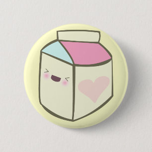 kawaii-Milchkarton glückliches Gesicht süße Freund Button