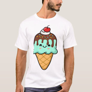 Kawaii Minzeiscreme-Kegel T-Shirt