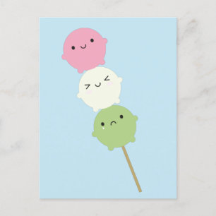 Kawaii Mochi Dango Postkarte