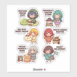Kawaii Mochi & Dango Snack Shop Aufkleber