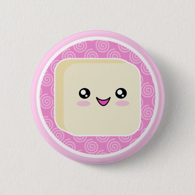Kawaii Mochi Kuchen-Knopf-Abzeichen Button (Vorderseite)
