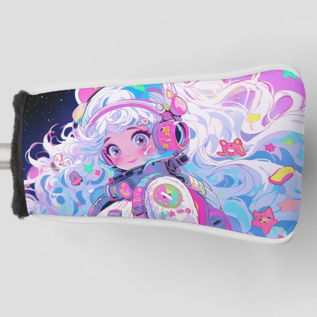 Kawaii Moe Pastel Space Astronaut Anime Girl Golf Headcover (Vorderseite)