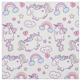 Kawaii molliges Fliegen-Einhorn-Regenbogenmuster Stoff