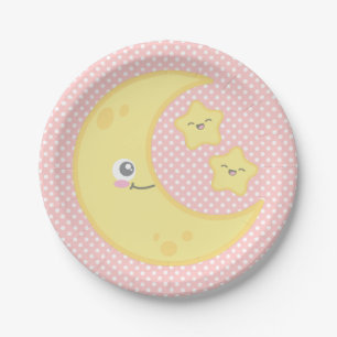 Kawaii Mond und Stern-PapierTeller Pappteller