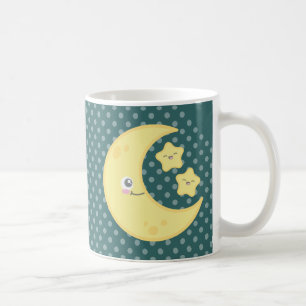 Kawaii Mond und Sterne Tasse