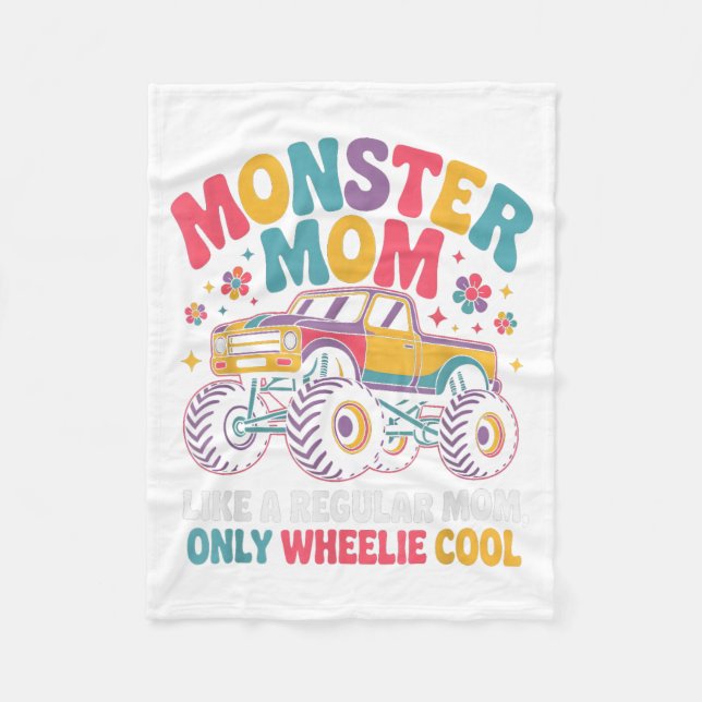 Kawaii Monster Mom Like Regular Mommy But Wheelie  Fleecedecke (Vorderseite)