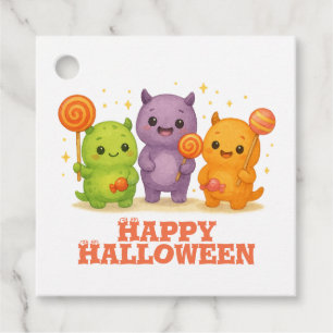 Kawaii Monsters & Lollipops Halloween-Fahnen Geschenkanhänger
