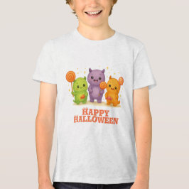 Kawaii Monsters & Lollipops Halloween-Fahnen Tri-Blend Shirt