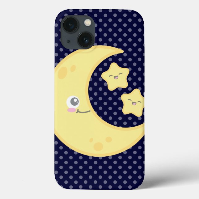Kawaii Moon and Stars iPad Case (Rückseite)