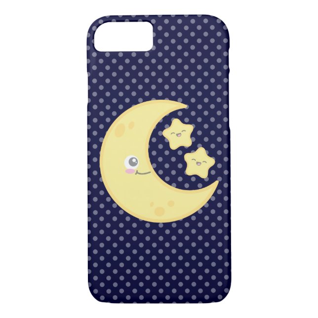 Kawaii Moon and Stars iPhone Case (Rückseite)