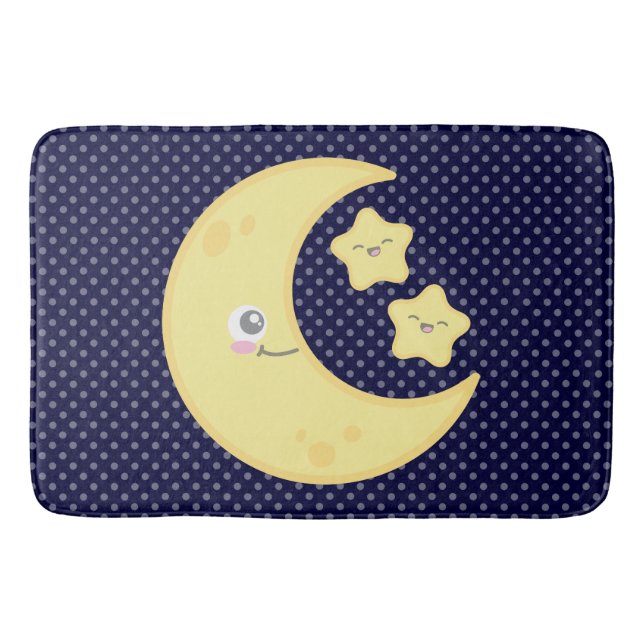 Kawaii Moon & Stars Bath Mat Badematte (Vorderseite)