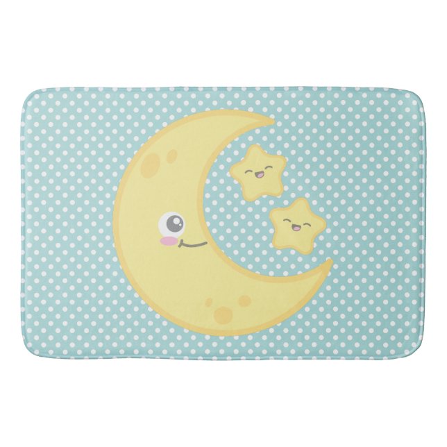 Kawaii Moon & Stars Bath Mat Badematte (Vorderseite)