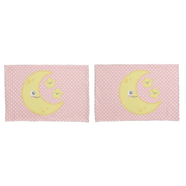 Kawaii Moon & Stars KissenCase Set Kissenbezug (Vorderseite-Set)