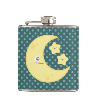 Kawaii Moon und Stars Flask Flachmann
