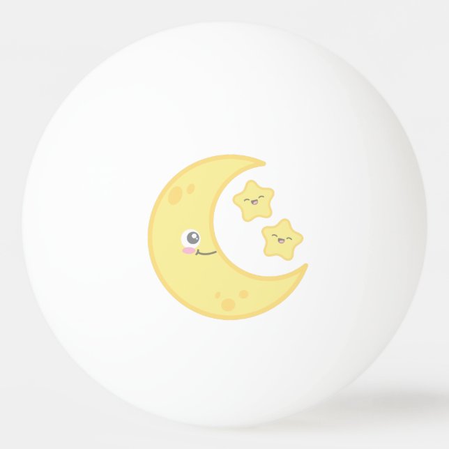 Kawaii Moon und Stars Ping Pong Balls Tischtennisball (Rückseite)