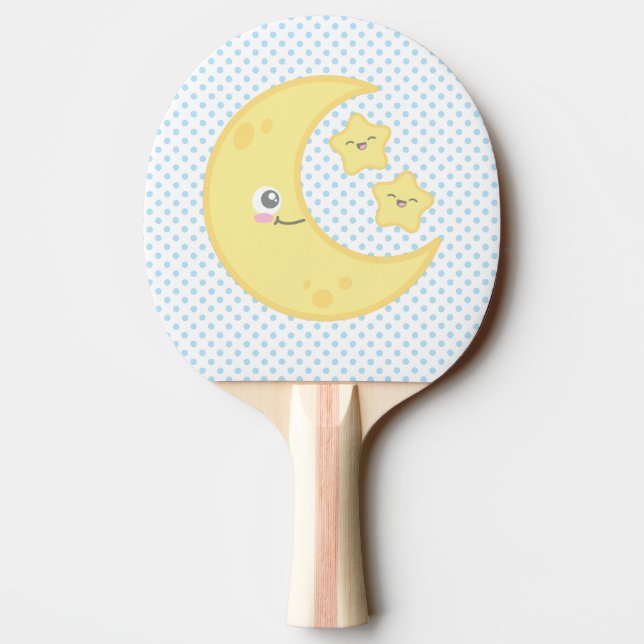 Kawaii Moon und Stars Ping Pong Paddle Tischtennis Schläger (Rückseite)