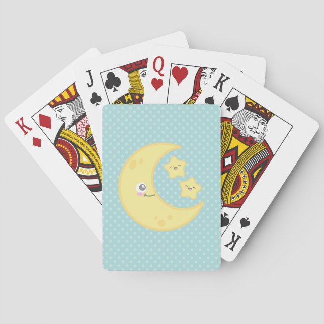 Kawaii Moon und Stars Spielkarten (Rückseite)