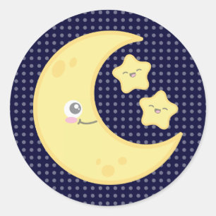 Kawaii Moon und Stars Stickers