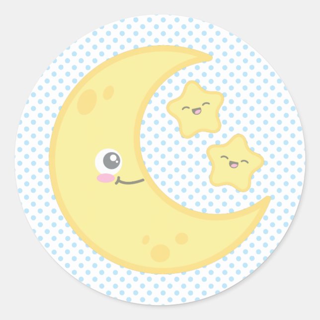 Kawaii Moon und Stars Stickers (Vorderseite)