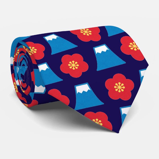 Kawaii Mt. Fuji Design Krawatte (Gerollt)