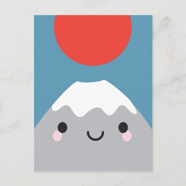 Kawaii Mt Fuji San Postkarte (Vorderseite)
