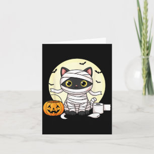 Kawaii-Mummy-Katze Halloween Schwarze Katze Streic Karte