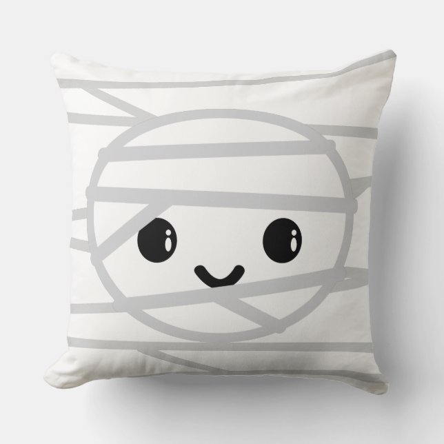 Kawaii Mummy Throw Pillow Kissen (Vorderseite)