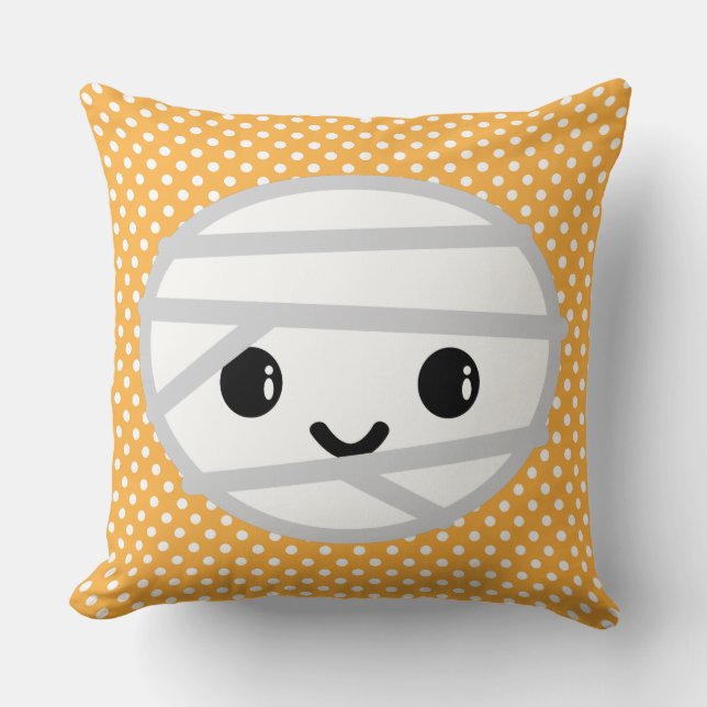 Kawaii Mummy Throw Pillow Kissen (Vorderseite)