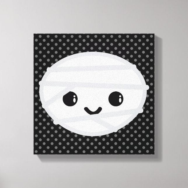 Kawaii Mummy Wrapped Canvas Leinwanddruck (Vorderseite)