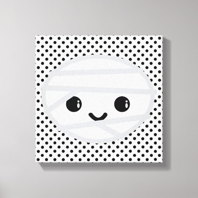 Kawaii Mummy Wrapped Canvas Leinwanddruck (Vorderseite)