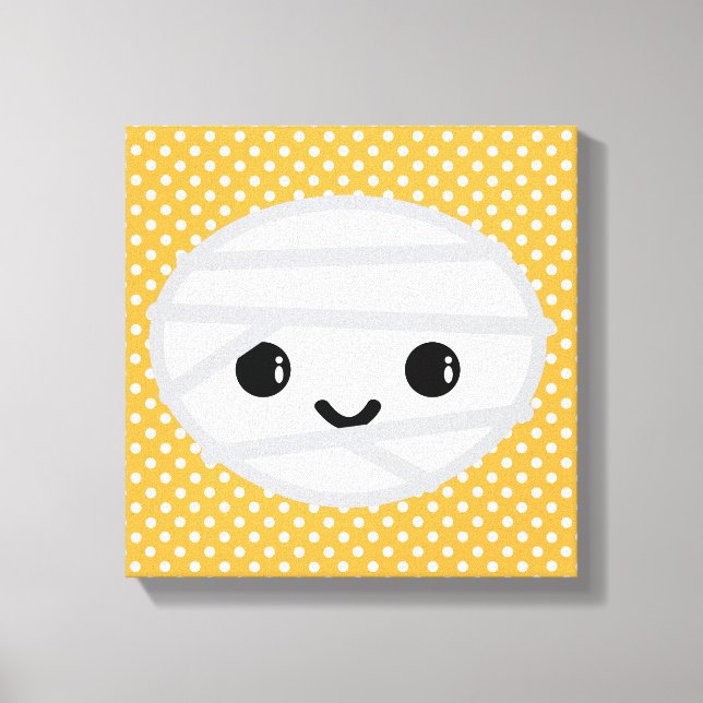 Kawaii Mummy Wrapped Canvas Leinwanddruck (Vorderseite)