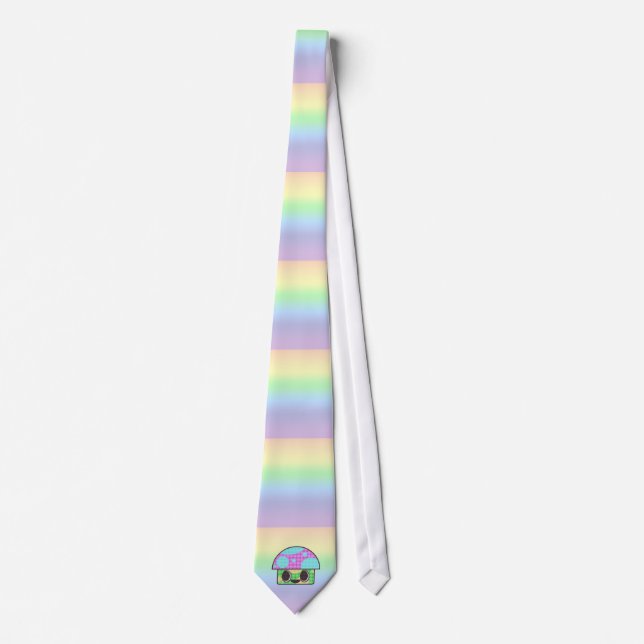KAWAII MUSHROOM SHROOM GINGHAM PATCHWORT KARIERT KRAWATTE (Vorderseite)