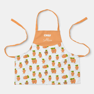 Kawaii-Muster aus lustigen Karotten Schürze
