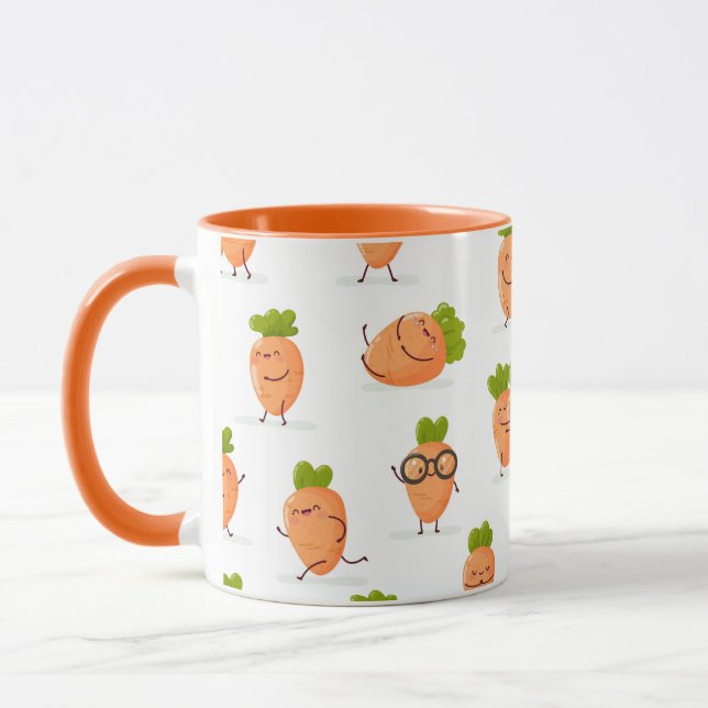 Kawaii-Muster aus lustigen Karotten Tasse (Links)