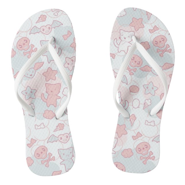 Kawaii-Muster mit Doodle Flip Flops (Fußbett)