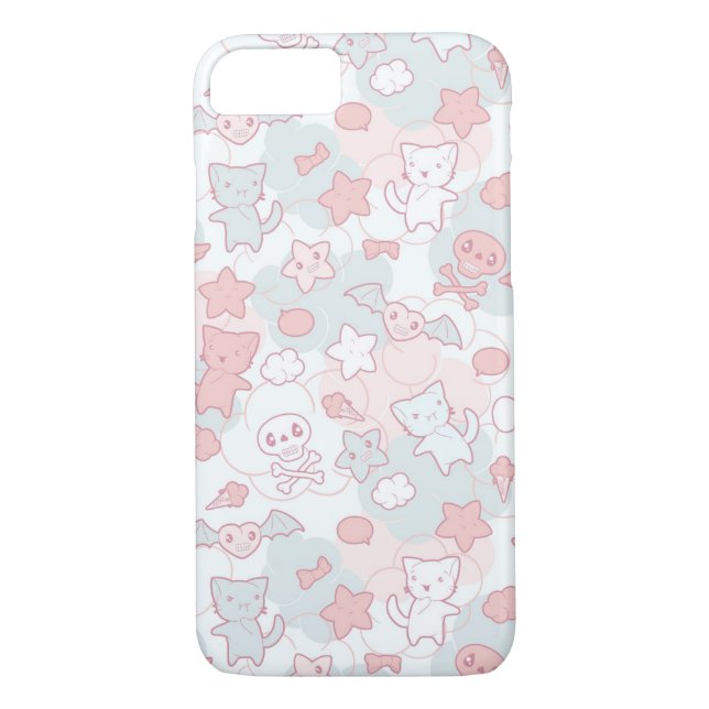 kawaii Muster mit Gekritzel Case-Mate iPhone Hülle (Rückseite)