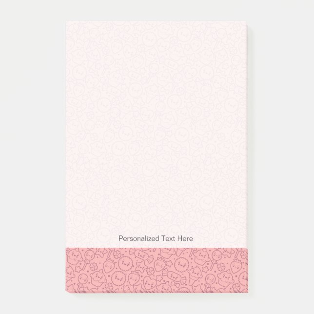 Kawaii Muster mit niedlichen Kuchen Post-it Klebezettel (Vorderseite)