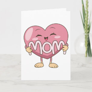 Kawaii-Mutter-Herzumarmungs-Design Karte