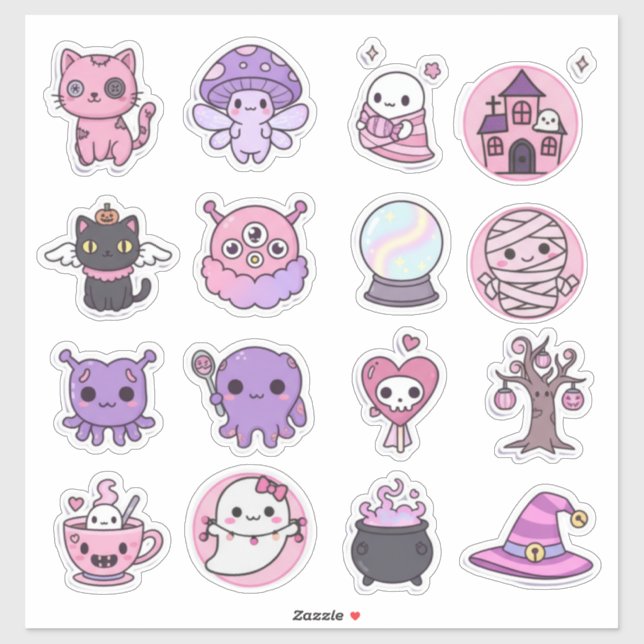 Kawaii Mystical Haunts Sticker Pack (Blatt)