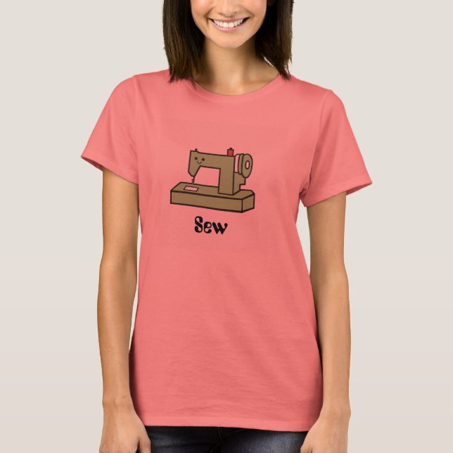 Kawaii Nähmaschine T-Shirt (Vorderseite)