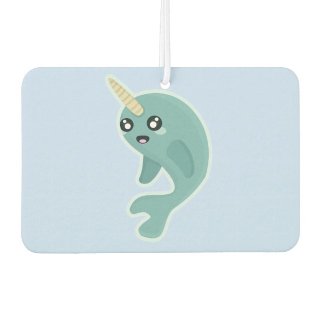 Kawaii Narwhal Autolufterfrischer (Vorderseite)