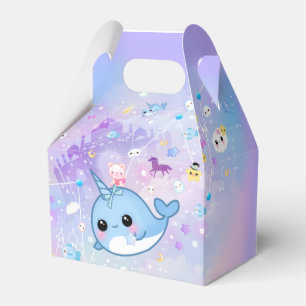 Kawaii narwhal im träumerischen Königreich Geschenkschachtel