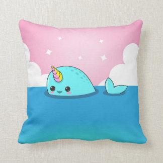 Kawaii Narwhal Kissen
