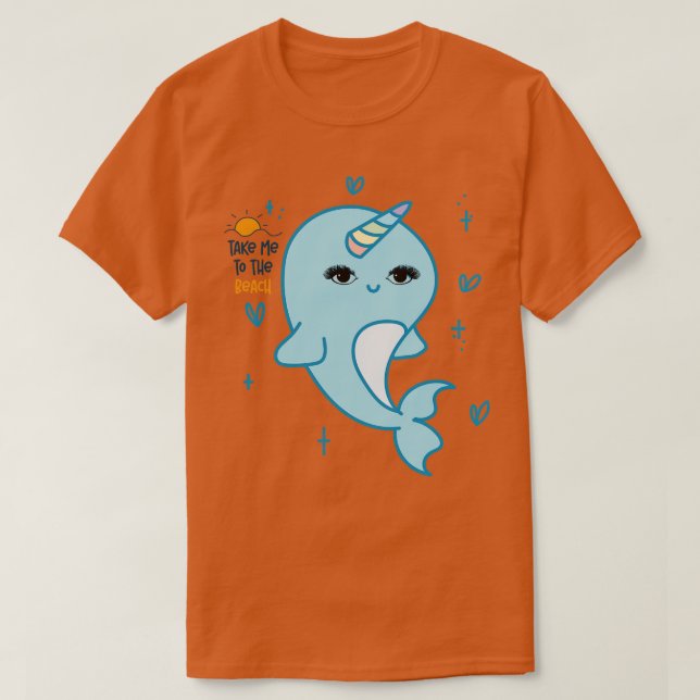 Kawaii Narwhal Niedlich Design T-Shirt (Design vorne)