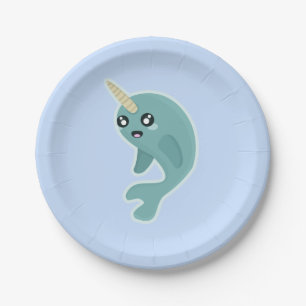 Kawaii Narwhal Pappteller
