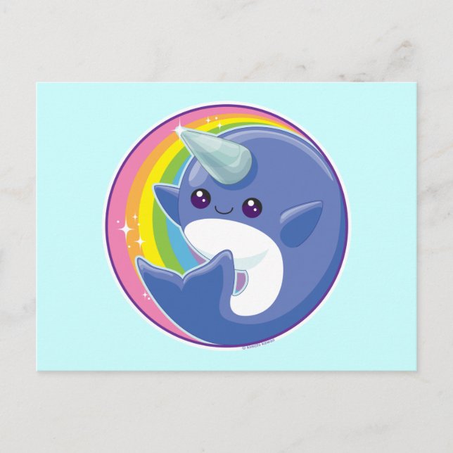 Kawaii Narwhal Postkarte (Vorderseite)