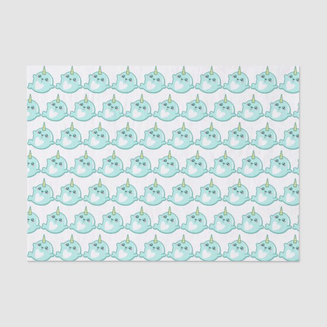 Kawaii Narwhal Seidenpapier (Vorderseite)