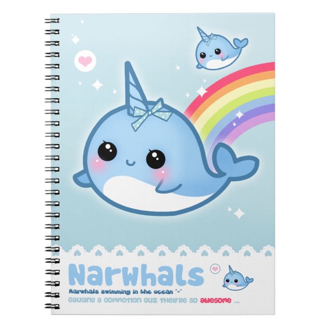 Kawaii narwhals notizblock (Vorderseite)