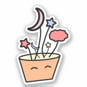 Kawaii Nature Pflanze Pot Vinyl Sticker