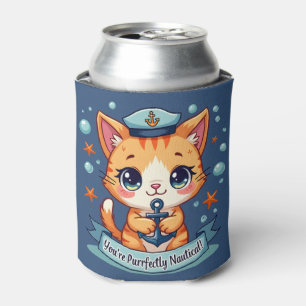 Kawaii-Nautik-Katze-Segel-Anker-Wortspiel Dosenkühler
